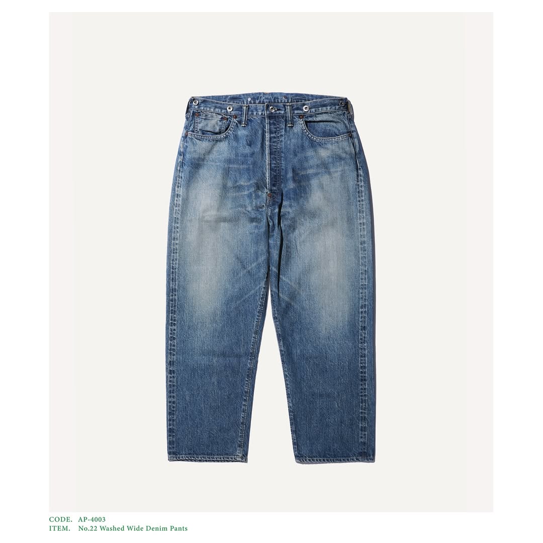 A.PRESSE 25AW No.22 Washed Wide Denim Pants